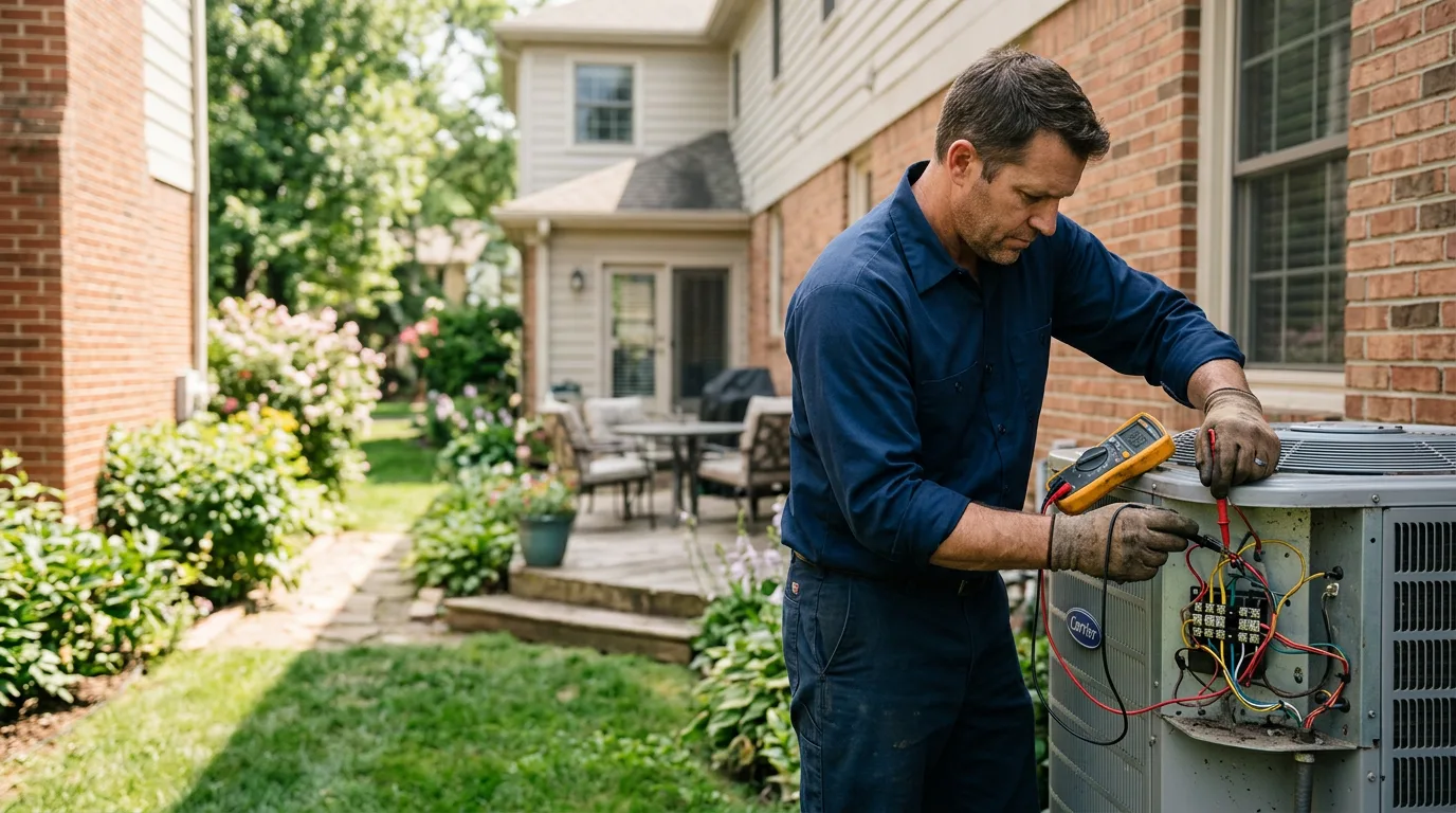 HVAC technician working near Quinton, OK